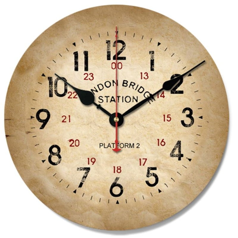 Wooden vintage wall clock